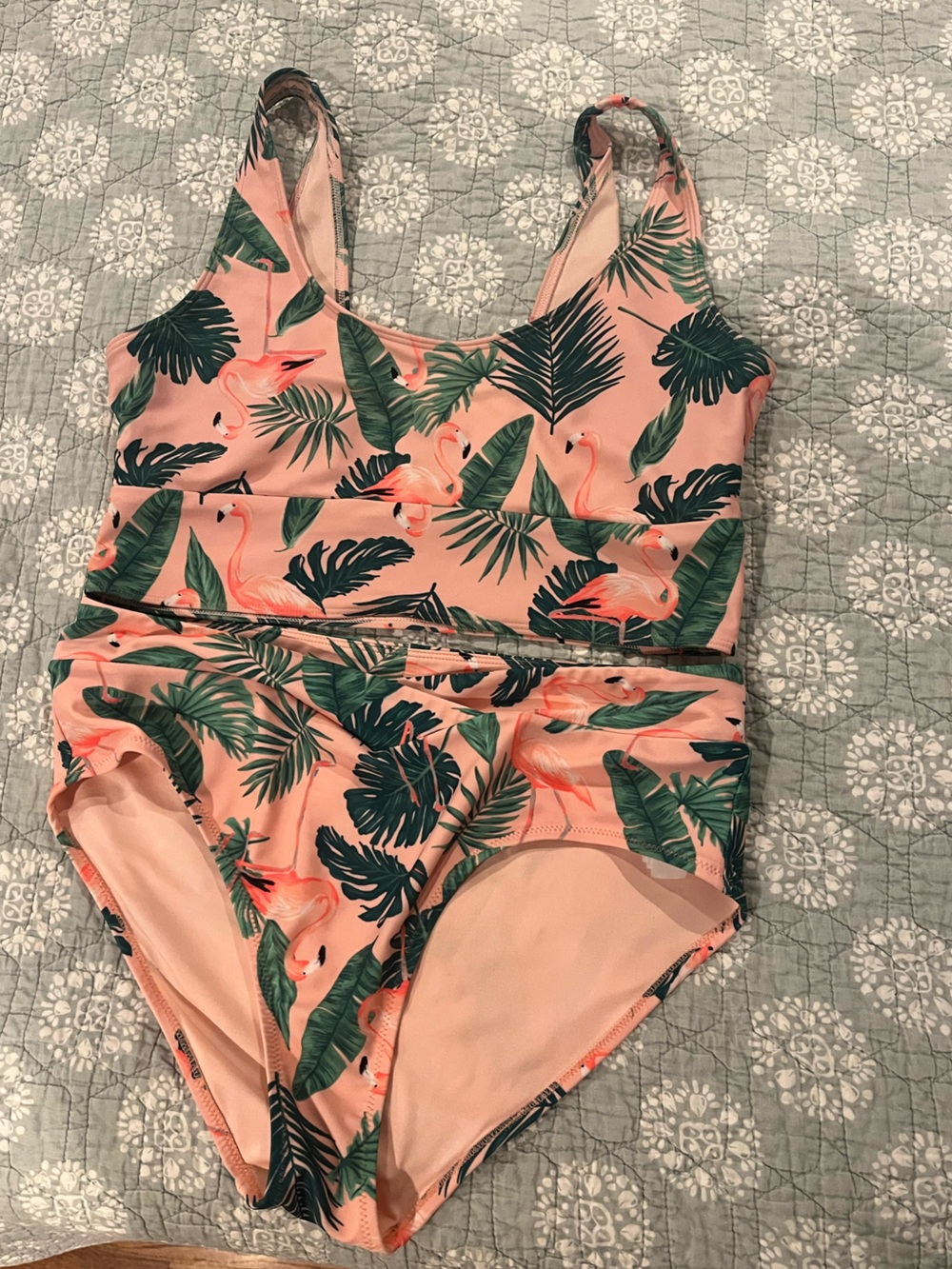 Old Navy Pink Flamingo Tropical Two-Piece Bikini